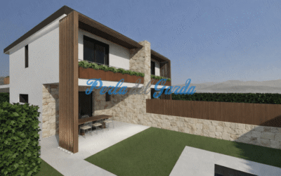 460. Cavalcaselle. Nuova bifamiliare con piscina, giardino e garage